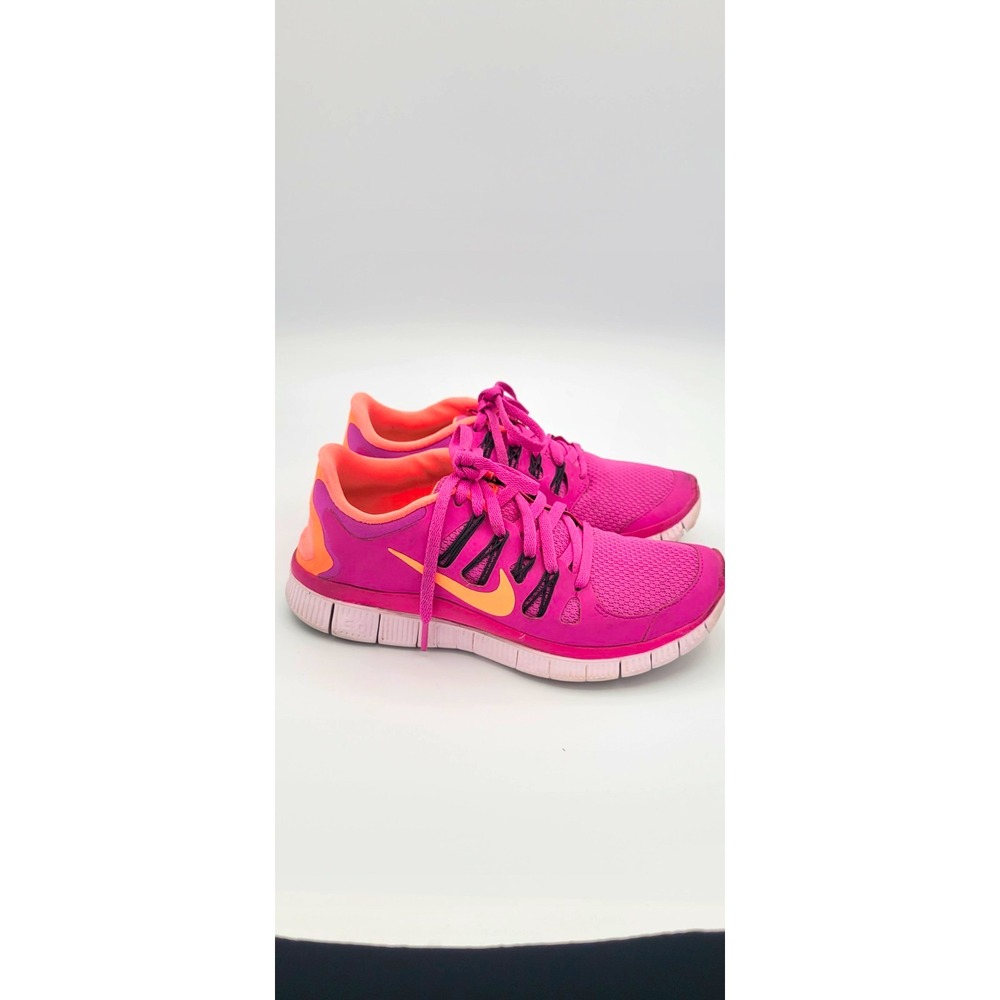 Nike Free Women Lace-Up Low Top Sneakers Pink Orange Purple 580591-660 Size 6